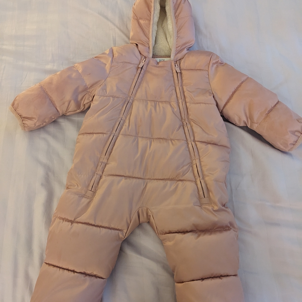 Pink Hooded Baby Snowsuit